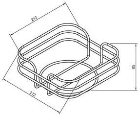 Панер за хляб OLIVER BROWN OB-1225-A, 21х21х8.5 см, Метал, Текстил, Хром/черен