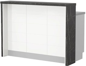 Островна кухненска пейка Hudson-Length: 135 cm.-White-Black Stone