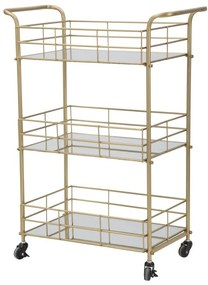 Количка за сервиране на 3 нива със златен дизайн Reo Carrello - Mauro Ferretti