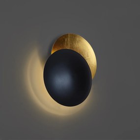 Модерна стенна лампа черна със злато 34,5 см 2 светлини - Sunrise