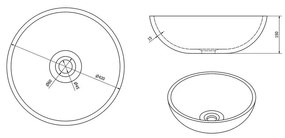Зелена керамична кръгла мивка ø 42 cm Priori – Sapho