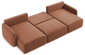 Разтегателен ъглов диван с място за съхранение в тухлен цвят Kalena – Makamii