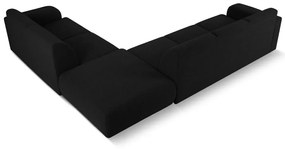 Черен ъглов диван от плат букле (десен ъгъл) Molino - Micadoni Home