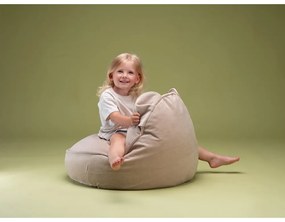 Бежов кадифен детски пуф Bear – Wigiwama