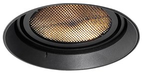 Модерен вграден прожектор черен GU10 AR111 кръгъл без рамка - Oneon Honey