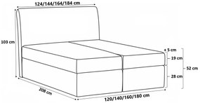 Тапицирано легло Box 3-Prasino-120 x 200