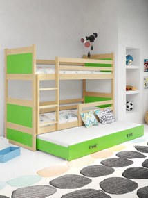 Двуетажно легло Riccon II-Natural - Green-200 x 90
