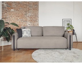 Светлокафяв сгъваем/с място за съхранение диван от рипсено кадифе 244 cm Arcadova – ELTAP