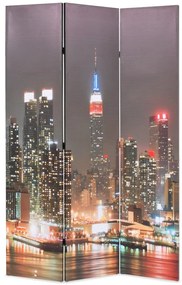 245861 vidaXL Сгъваем параван за стая, 120x170 см, нощен Ню Йорк