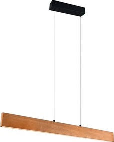 LED висящо осветително тяло в естествен цвят с дървен абажур Edgewood – Trio