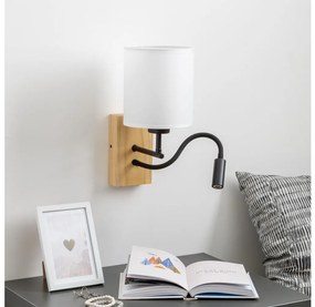 Brilagi - LED Аплик NUBILA WOOD 1xE27/25W/230V + LED/3W дъб/бял