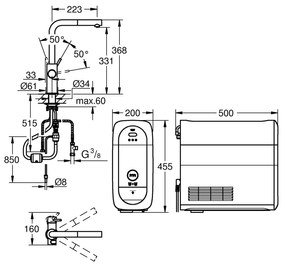 Кухненски кран със спирала Grohe Blue Home-Glossy Silver