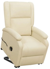 329686 vidaXL Изправящ стол, кремав, изкуствена кожа