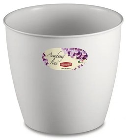 Stefanplast - Кръгла кашпа с колелца Academy 35 см - бял