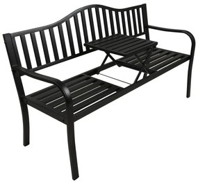 Черна метална градинска пейка Segula - Garden Pleasure