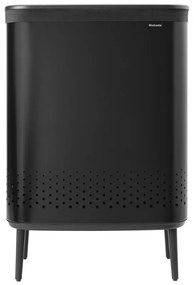 Кош за пране Brabantia Bo 1004177, 2x45 л, Пълнене без отваряне, Вентилационни отвори, Регулируеми крачета, Черен