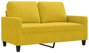 359195 vidaXL 2-местен диван, жълт, 120 см, кадифе