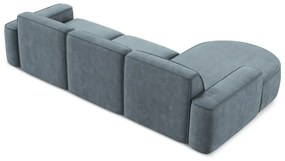 Сиво-син шенилов ъглов диван (ляв ъгъл) Omao – Makamii