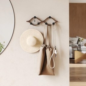 Стенна закачалка от масивно каучуково дърво в естествен цвят Montage – Umbra