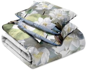 Чаршафи с памучен сатен с мотив на бял лотос 3 časti: 1ks 160x200 + 2ks 70x80