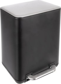 Черно кошче за боклук с педал от неръждаема стомана 6 l Black – Orion