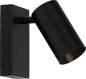 Смарт стенна лампа черна регулируема с превключвател вкл. Wifi GU10 50mm - Jeana Luxe