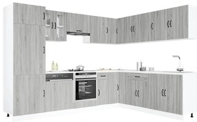 3314987 vidaXL Комплект кухненски шкафове от 14 части Lucca, инженерно дърво