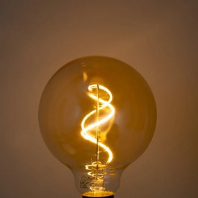 Комплект от 5 E27 димируеми LED крушки спираловиден филамент G95 злато 4W 270 lm 2100K