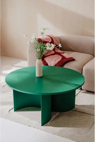 Зелена кръгла масичка за кафе с ясенов плот ø 95 cm Gavo – noo.ma