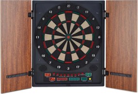 KLARFIT Dartmaster 180, кафяв, дартс, автомат за дартс, мек връх, врата