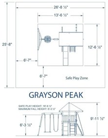 Кула за игра Grayson Peak с люлки, пързалка и стена за катерене