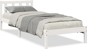 852433 vidaXL Рамка за легло без матрак, бял, 100x210 см, борово дърво масив