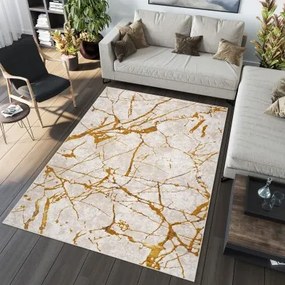 Неподвластен на времето килим в дневната със златен мотив Ширина: 140 см | Дължина: 200 см