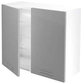 Горен шкаф  с отцедник Vento GC80/72 80см Светло сив гланц