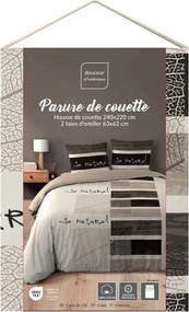 Кафяво двойно /удължено 3 части памучно спално бельо 240x220 cm So Natural – douceur d'intérieur