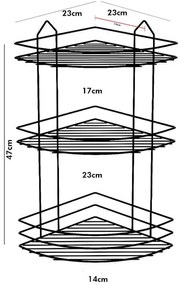 ЕТАЖЕРКА TEKNO TEL BK-003 , 3 рафта , ъгъл