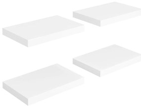 323807 vidaXL Окачени стенни рафтове, 4 бр, бели, 40x23x3,8 см, МДФ