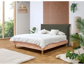 Тъмнозелено/естествено двойно легло с решетка 160x200 cm Charlie - Bobochic Paris