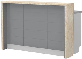 Островна кухненска пейка Hudson-Length: 150 cm.-Gray-Latino Marble