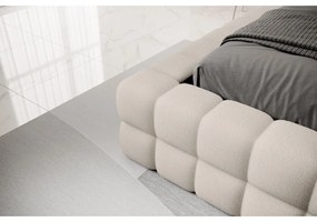 Бежово двойно легло 160x200 cm тапицирано с място за съхранение с включена подматрачна рамка Dizzle – ELTAP