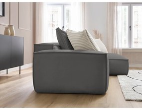 Сив ъглов диван от изкуствена кожа (променлив) Boheme – Bobochic Paris