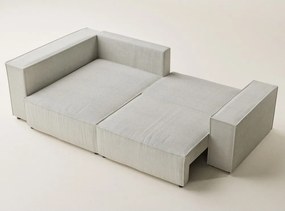 Кремав сгъваем/с място за съхранение ъглов диван от рипсено кадифе (ляв ъгъл/L форма) Tonga – Maison de Rêve