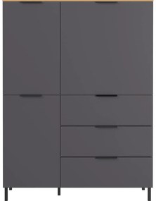 Сив висок скрин от дъб 109x146 cm California - Germania