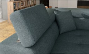 Син разтегателен ъглов диван с място за съхранение (ляв ъгъл L форма) Anton – ELTAP