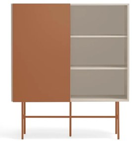 Висок скрин с плъзгащи се врати в светлосиво-тухлено 120x140 cm Nube - Teulat