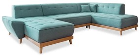 Тюркоаз разтегателен ъглов диван (десен ъгъл/"U" форма) Dazzling Daisy – Miuform