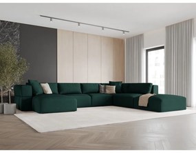 Зелен ъгъл U-образен диван, десен ъгъл Esther – Milo Casa