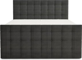 Антрацитно боксспринг легло 180x200 cm с място за съхранение Tasca – Maison de Rêve