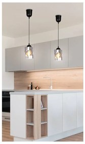 Черна висяща лампа със стъклен абажур ø 10 cm Felis - Candellux Lighting