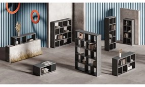 Сива библиотека от декор от бетон 150x83 cm Berlin – TemaHome